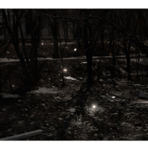 Black and white photo from the exhibition.