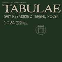 Exhibition poster - information about the event on dark green background.