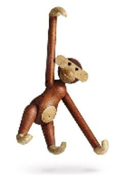 Picture of the toy monkey on white background.
