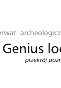 The name of the Archaeological Reserve on white background and a small picture of a cross resembling a human figure.