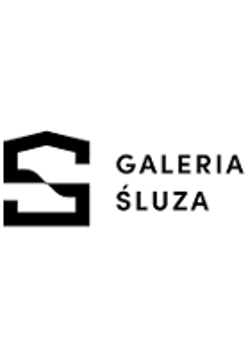Black and white gallery logo: letter "S" and the name of the gallery.