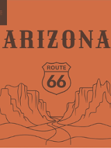 Rysunek przedstawiający umownie kanion w Arizonie, informacje o koncercie.