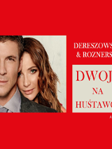 Na banerze zdjęcia duetu grającego w spektaklu.