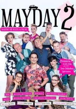 Na banerze widać artystów grających w spektaklu.