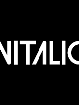 Na czarnym tle biały napis "Vitalic".