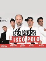 Zdjęcia aktorów występujących w spektaklu i nazwa wydarzenia.