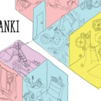Baner z kolorowymi sześcianami.