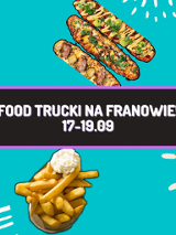 Niebieski baner z nazwą wydarzenia.