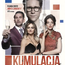 Zdjęcia aktorów występujących w spektaklu i nazwa wydarzenia.