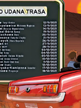 Baner z informacjami o trasie koncertowej.