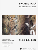 Nazwa wydarzenia i jedna z prac z wystawy.