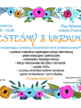 Informacje o wydarzeniu w otoczeniu kwiatów.