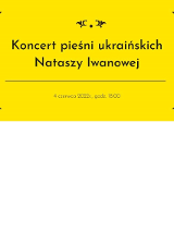Na żółtym tle informacje o koncercie.
