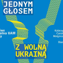 Niebieski baner z informacjami o wydarzeniu.