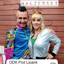 Plakat z informacjami o wydarzeniu i zdjęciami aktorów.