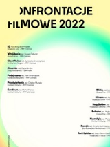 Grafika przedstawia zielonkawo-żółtawy okrąg z białym wypełnieniem, na którym napisane są tytuły 14 filmów