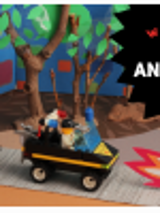 Baner promujący wydarzenie. Elementy z lego.