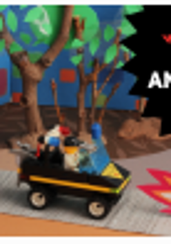 Baner promujący wydarzenie. Elementy z lego.