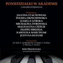 Baner promujący wydarzenie. Nazwa wydarzenia i lista artystów.