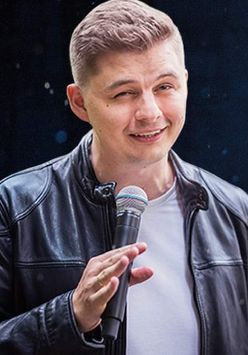 Baner promujący wydarzenie. Nazwa wydarzenia i zdjęcie artysty.