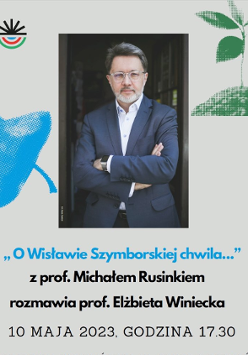 Baner promujący wydarzenie. Nazwa wydarzenia i zdjęcie profesora.