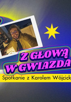 Baner promujący wydarzenie. Nazwa wydarzenia i zdjęcie artysty.