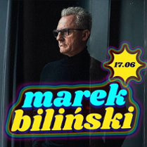 Baner promujący wydarzenie. Nazwa wydarzenia i zdjęcie artysty.