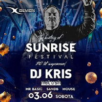 Baner promujący wydarzenie. Nazwa wydarzenia i zdjęcie artysty.