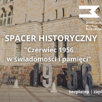 Baner promujący wydarzenie. Nazwa wydarzenia. Na tle zamku cesarskiego ustawione duże cyfry 1956.