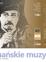 Baner promujący wydarzenie. Nazwa wydarzenia i odbicie linorytu z wizerunkiem Andrzeja Zauchy.