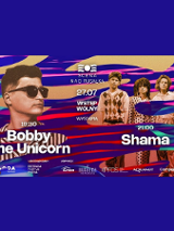 Baner promujący wydarzenie. Nazwa wydarzenia i zdjęcie artystów.