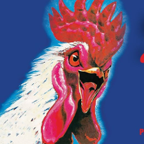 Baner promujący wydarzenie. Nazwa wydarzenia i data. Rysunek koguta.