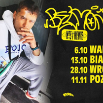 Baner promujący wydarzenie. Nazwa wydarzenia i zdjęcie artysty.