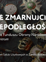 Baner promujący wydarzenie. Nazwa wydarzenia i data. Leżące ordery i zegarki kieszonkowe.