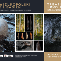 Baner promujący wydarzenie. Nazwa wydarzenia i data oraz zdjęcia artefaktów.