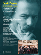 Baner promujący wydarzenie. Nazwa wydarzenia i zdjęcie Paderewskiego w tle.