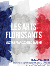 Baner promujący wydarzenie. Nazwa wydarzenia na malunkach w barwach flagi francuskiej (w pionie od lewej - niebieski, biały i czerwony).