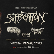 Baner promujący wydarzenie. Nazwy zespołów oraz data i miejsce wydarzenia.