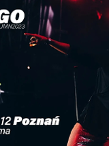 Baner promujący wydarzenie. Nazwa wydarzenia i zdjęcie artysty.