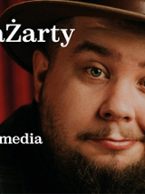 Baner promujący wydarzenie. Nazwa wydarzenia i zdjęcie artysty.