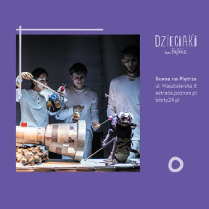 Baner promujący wydarzenie. Nazwa wydarzenia i zdjęcie artystów.