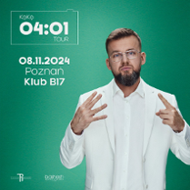 Baner promujący wydarzenie. Nazwa wydarzenia i zdjęcie artysty.