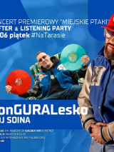 Baner promujący wydarzenie. Nazwa wydarzenia i zdjęcie artystów.