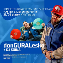 Baner promujący wydarzenie. Nazwa wydarzenia i zdjęcie artystów.