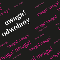 Baner z napisem uwaga! odwołany.
