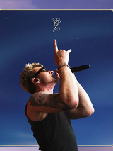 Baner promujący wydarzenie. Nazwa wydarzenia i zdjęcie artysty.