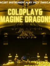 Baner promujący wydarzenie. Nazwa wydarzenia. W tle fortepian i świece.