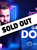 Baner promujący wydarzenie. Nazwa wydarzenia i zdjęcie artysty.