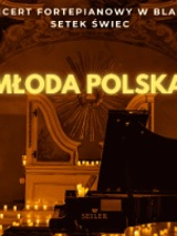 Baner promujący wydarzenie. Nazwa wydarzenia i zdjęcie z wielona świecami.