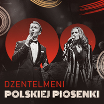 Baner promujący wydarzenie. Nazwa wydarzeania i zdjęcia osób artystycznych.